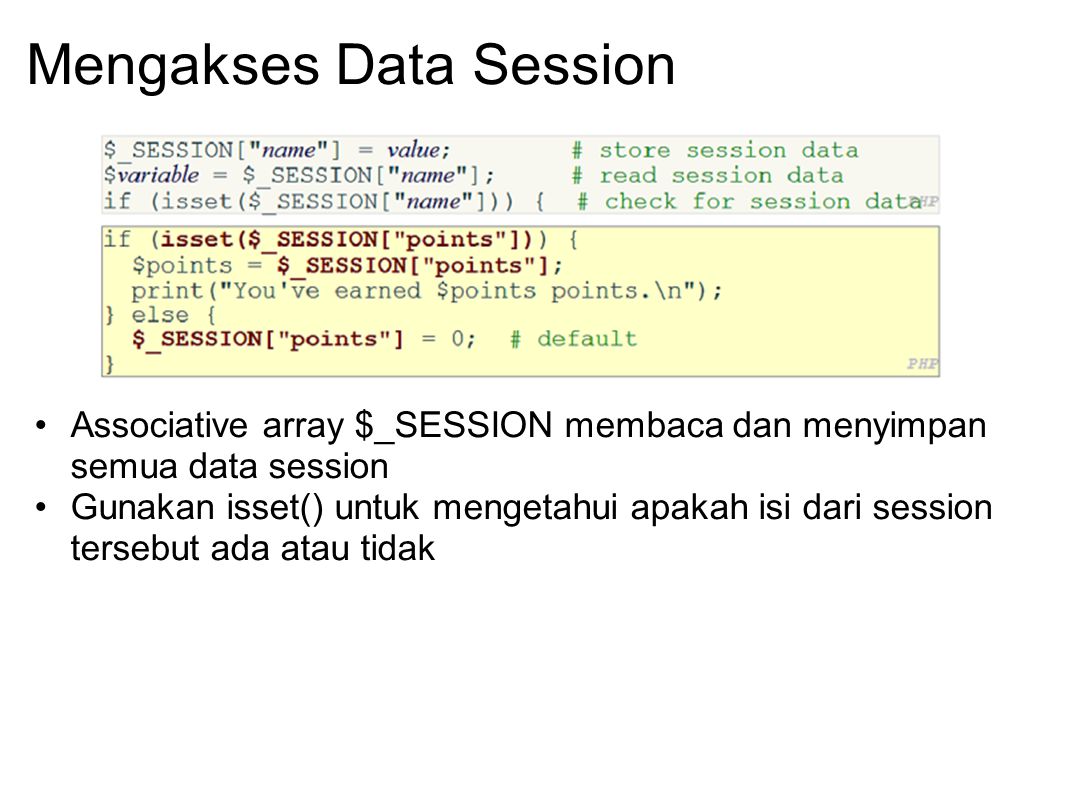 Mengakses Data Session