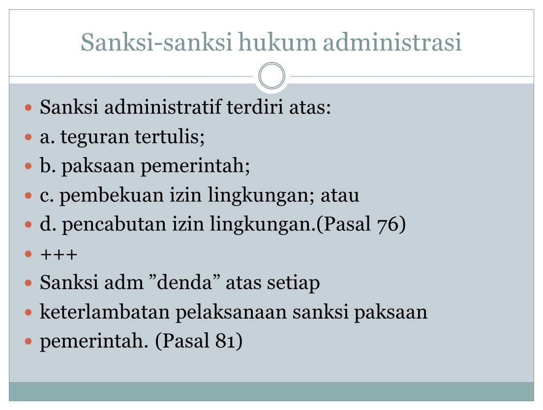 Sanksi-sanksi hukum administrasi