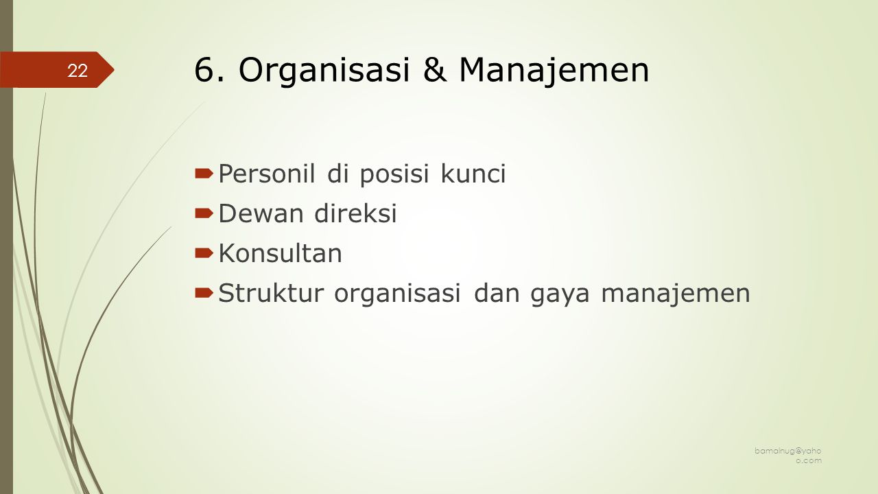 6. Organisasi & Manajemen