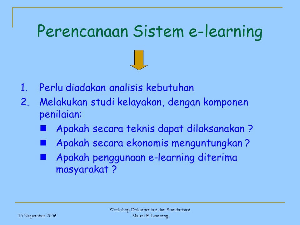 Perencanaan Sistem e-learning