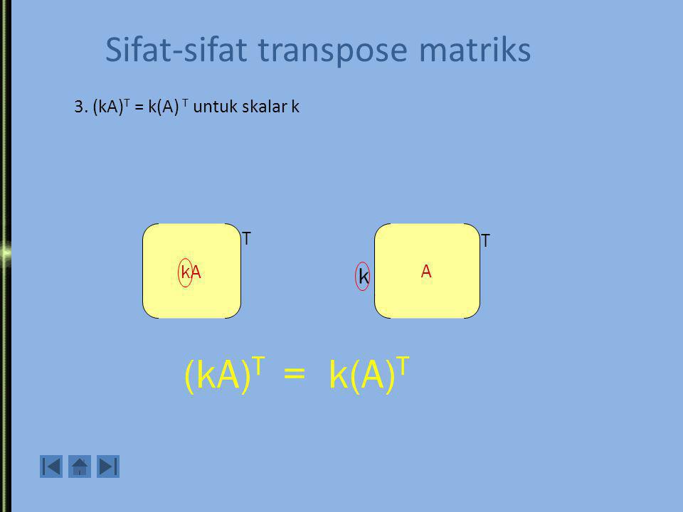 Sifat-sifat transpose matriks