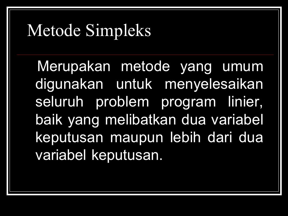 Metode Simpleks