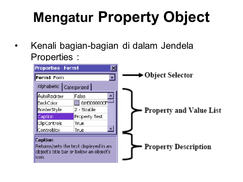Mengatur Property Object