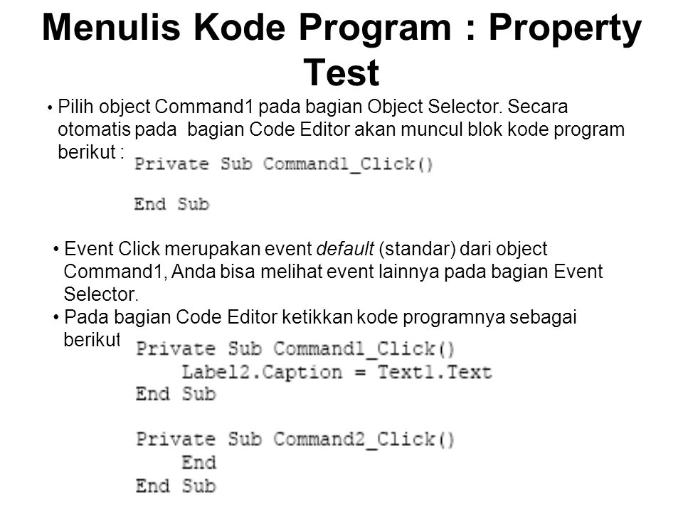 Menulis Kode Program : Property Test