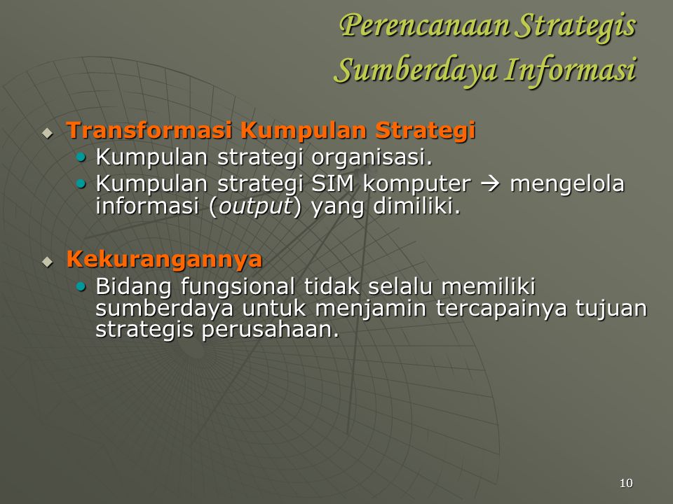 Perencanaan Strategis Sumberdaya Informasi