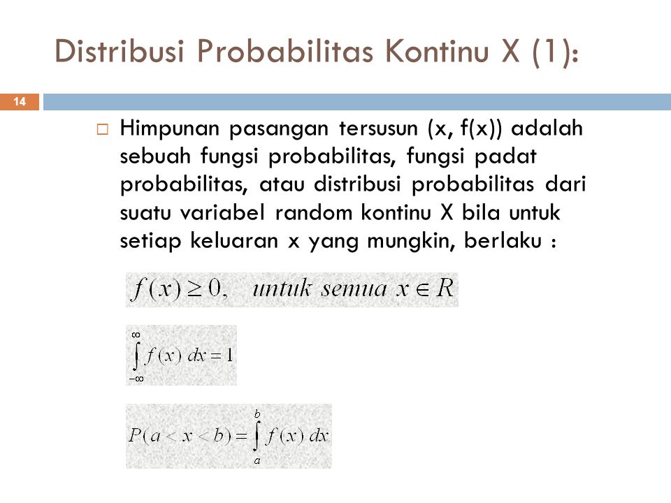 Distribusi Probabilitas Kontinu X (1):