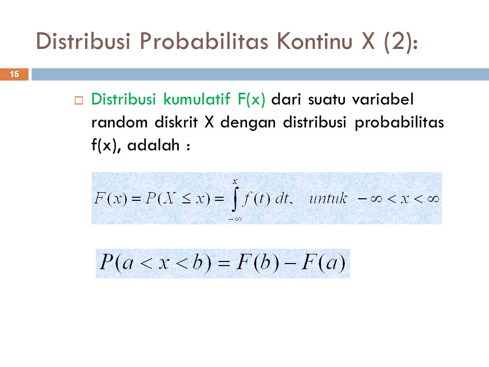 Distribusi Probabilitas Kontinu X (2):