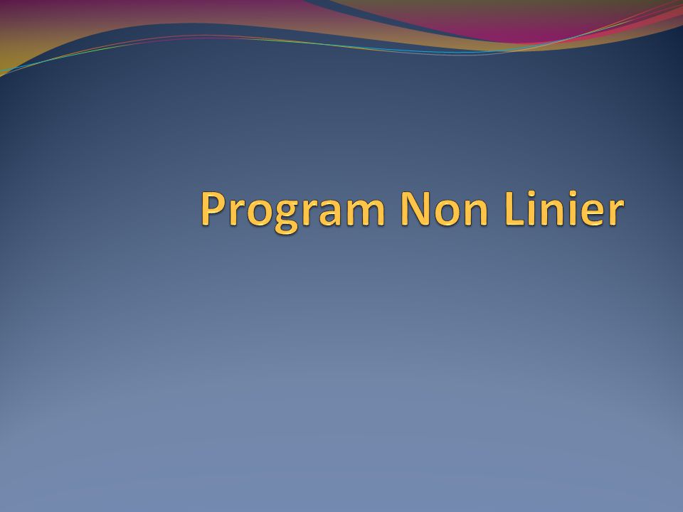 Program Non Linier
