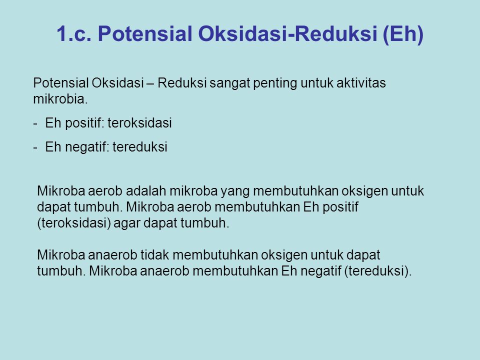 1.c. Potensial Oksidasi-Reduksi (Eh)