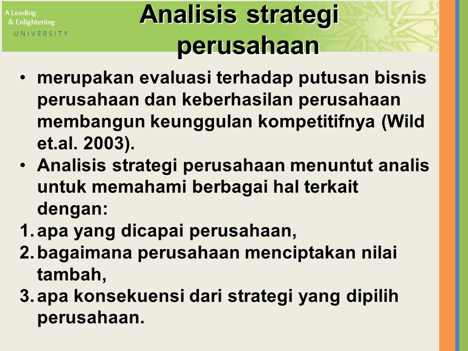 Analisis strategi perusahaan