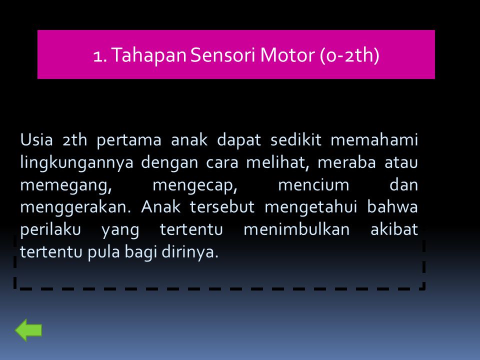 1. Tahapan Sensori Motor (0-2th)
