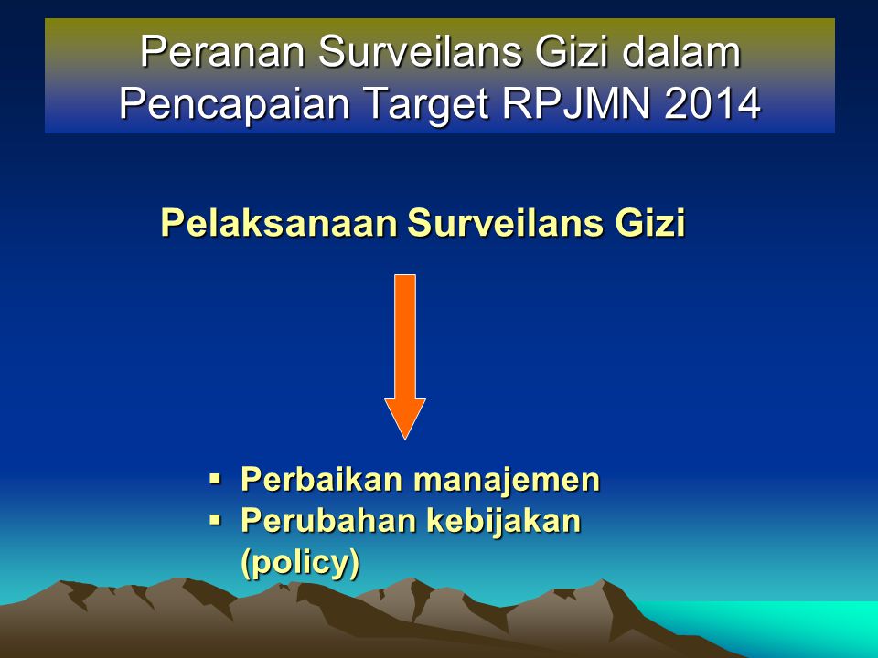 Peranan Surveilans Gizi dalam Pencapaian Target RPJMN 2014
