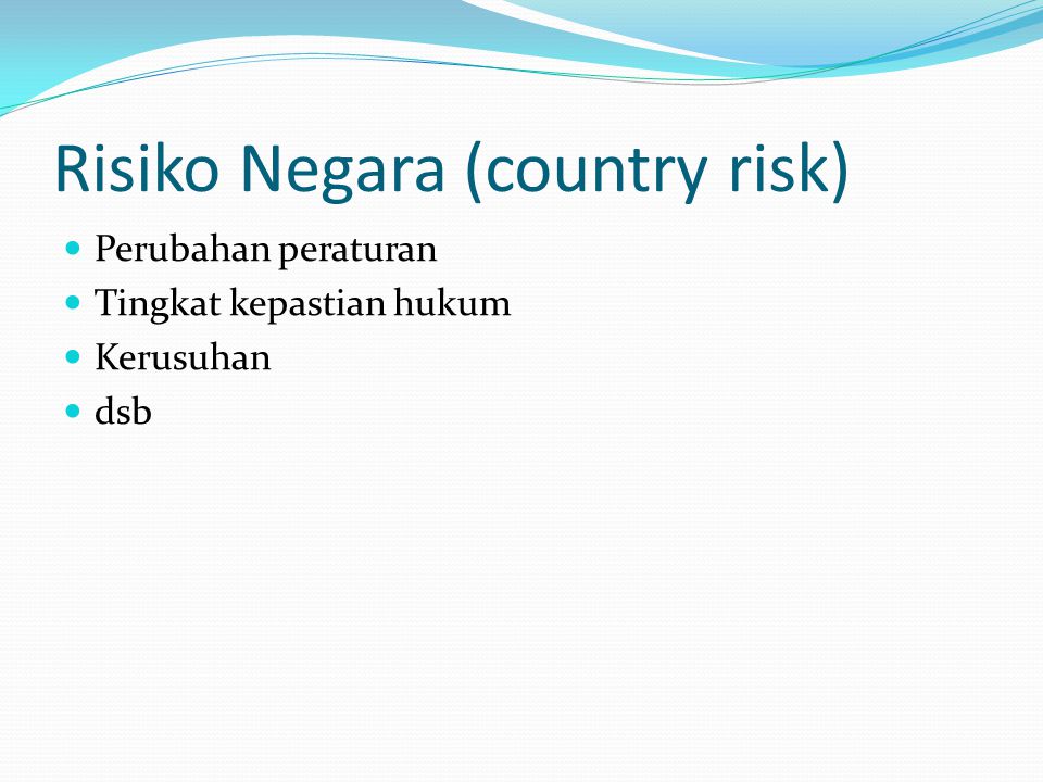 Risiko Negara (country risk)