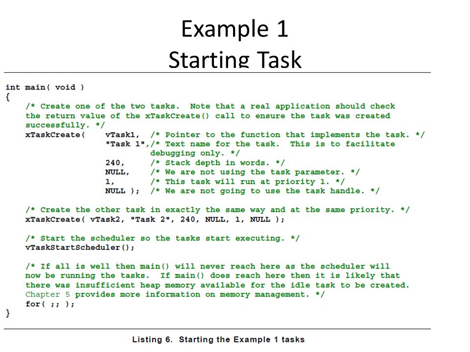 Example 1 Starting Task