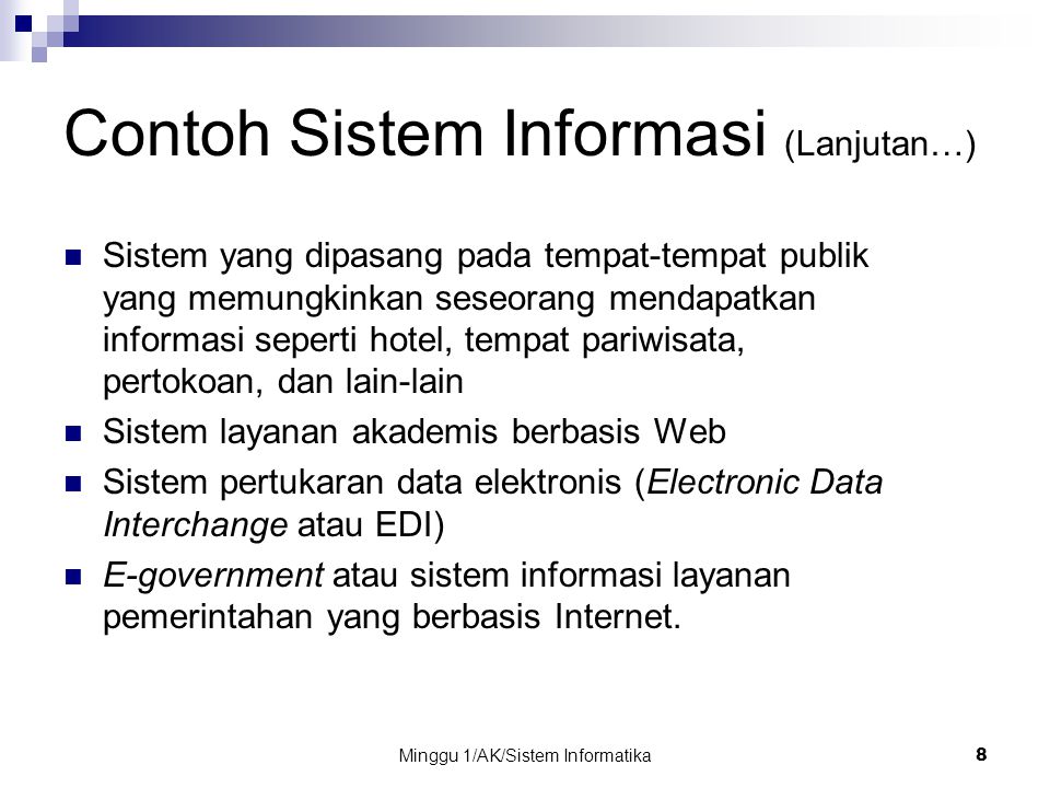 Contoh Sistem Informasi (Lanjutan…)