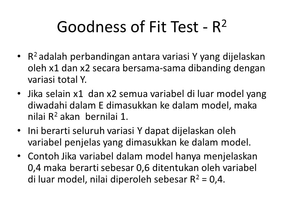 Goodness of Fit Test - R2