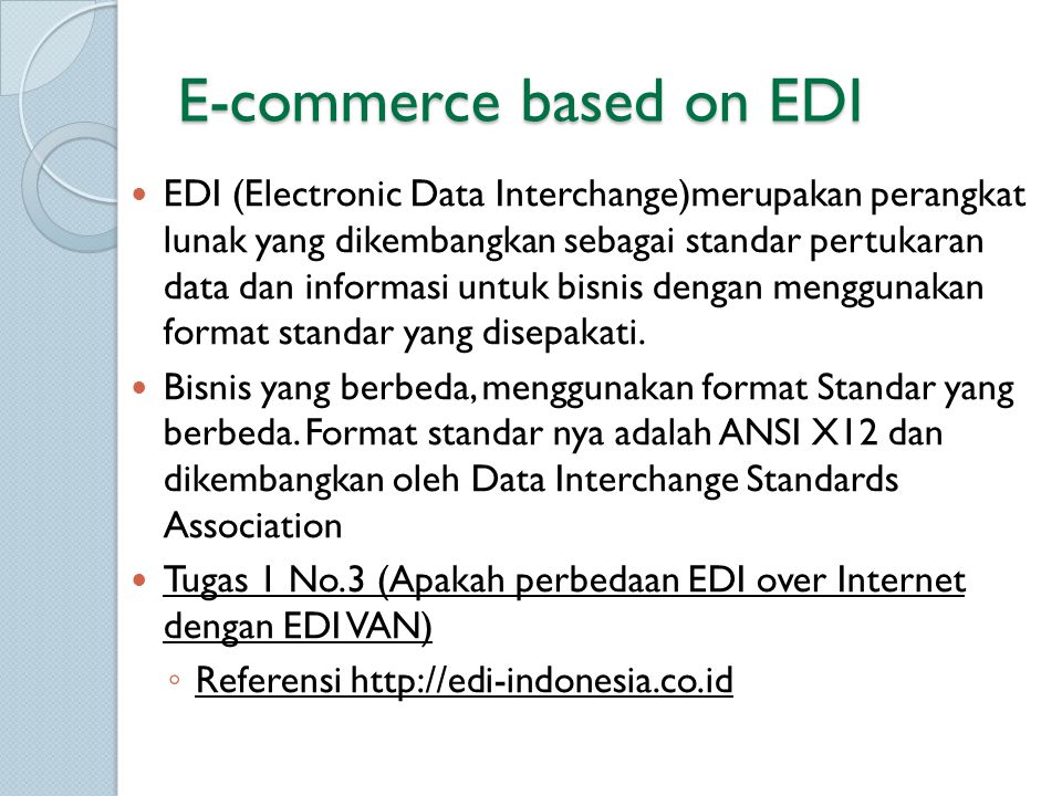 E-commerce based on EDI