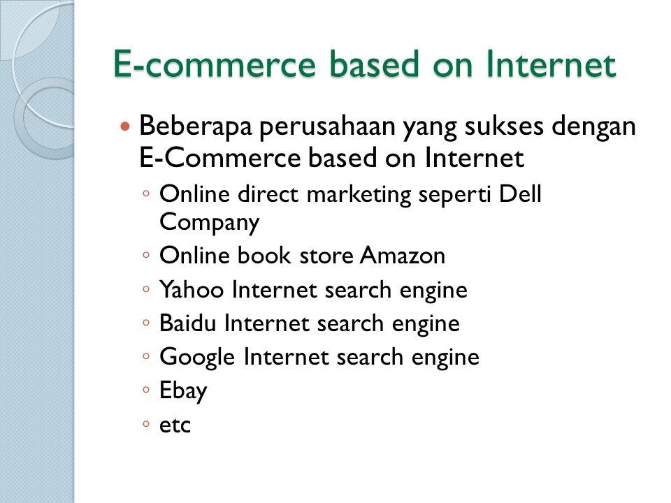E-commerce based on Internet