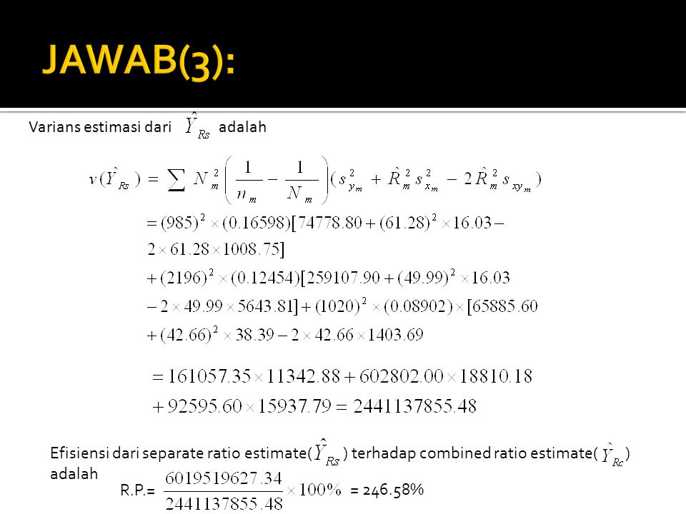 JAWAB(3): Varians estimasi dari adalah