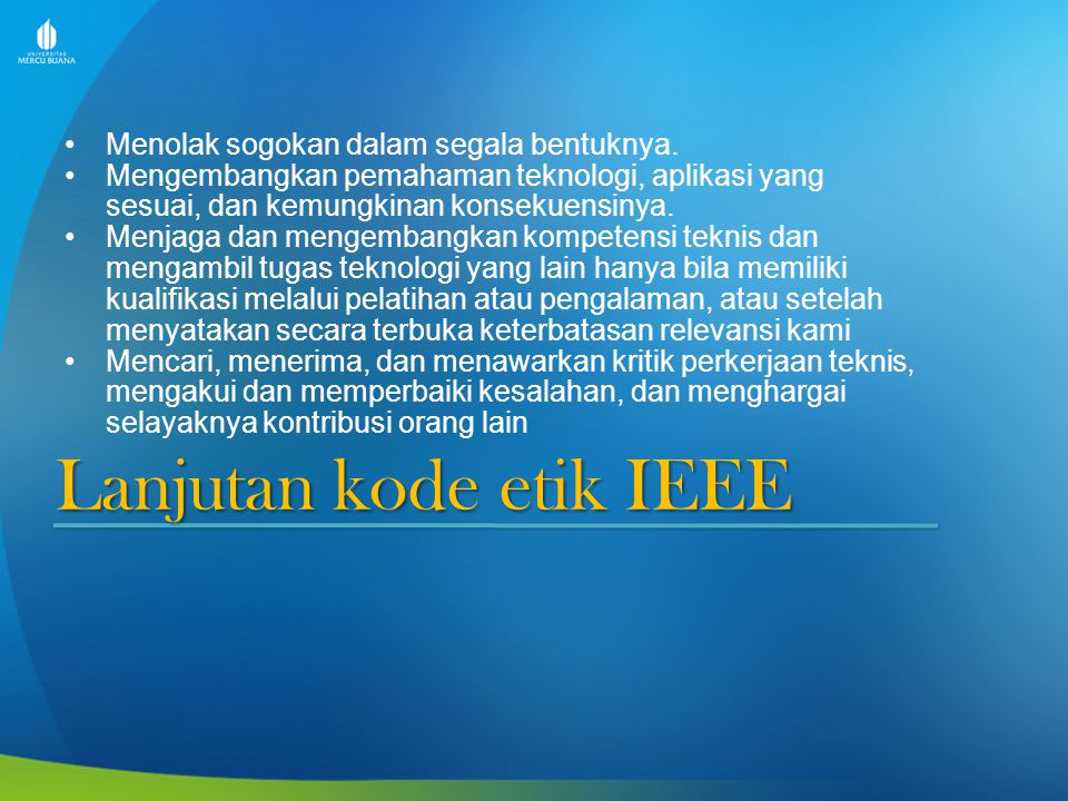 Lanjutan kode etik IEEE