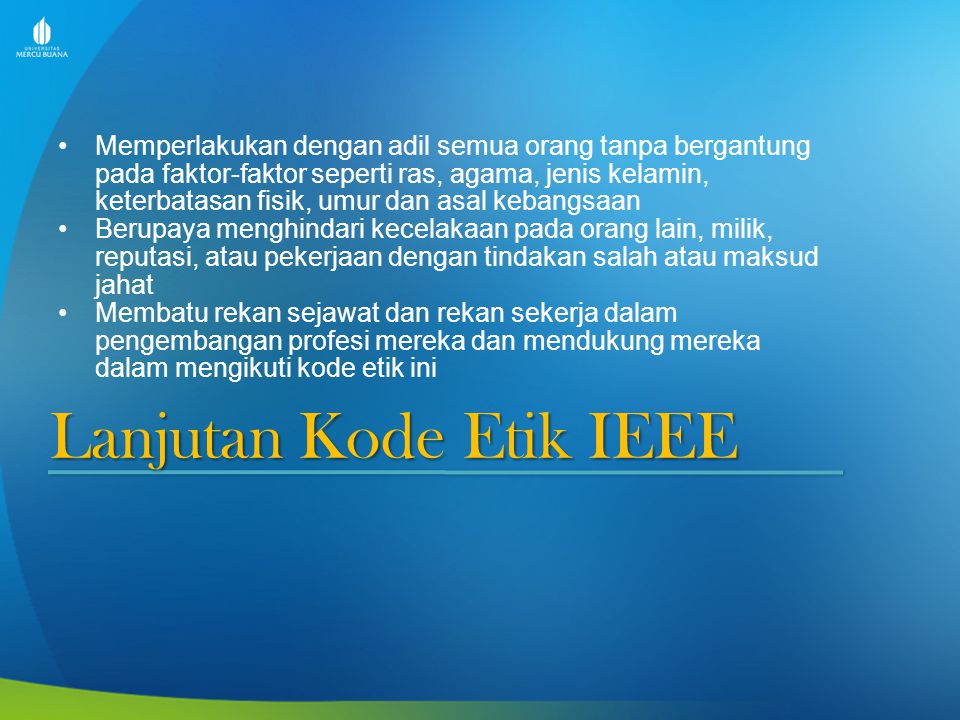 Lanjutan Kode Etik IEEE