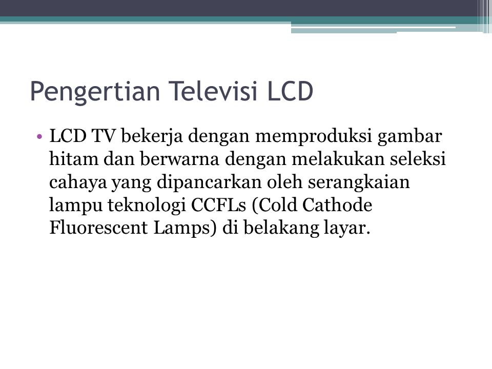 Pengertian Televisi LCD