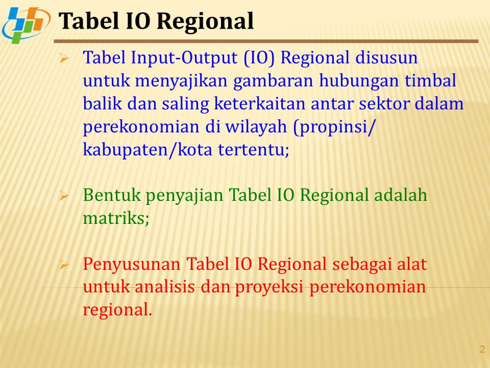 Tabel IO Regional