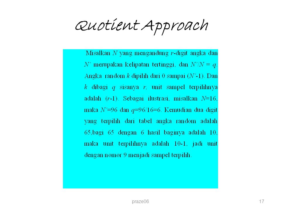 Quotient Approach praze06