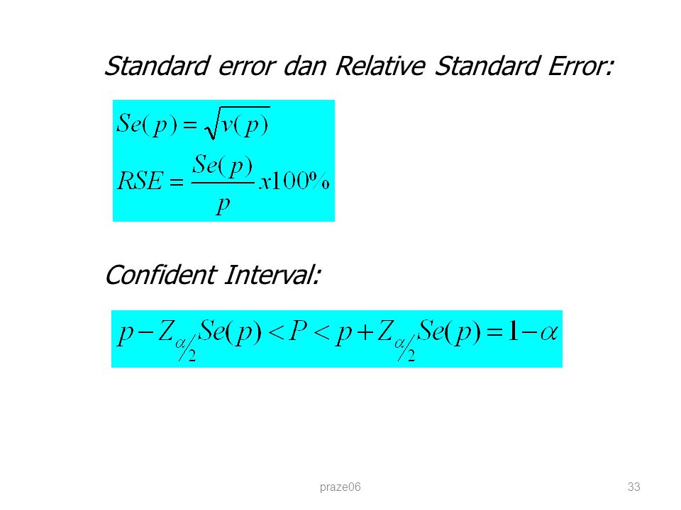 Standard error dan Relative Standard Error: