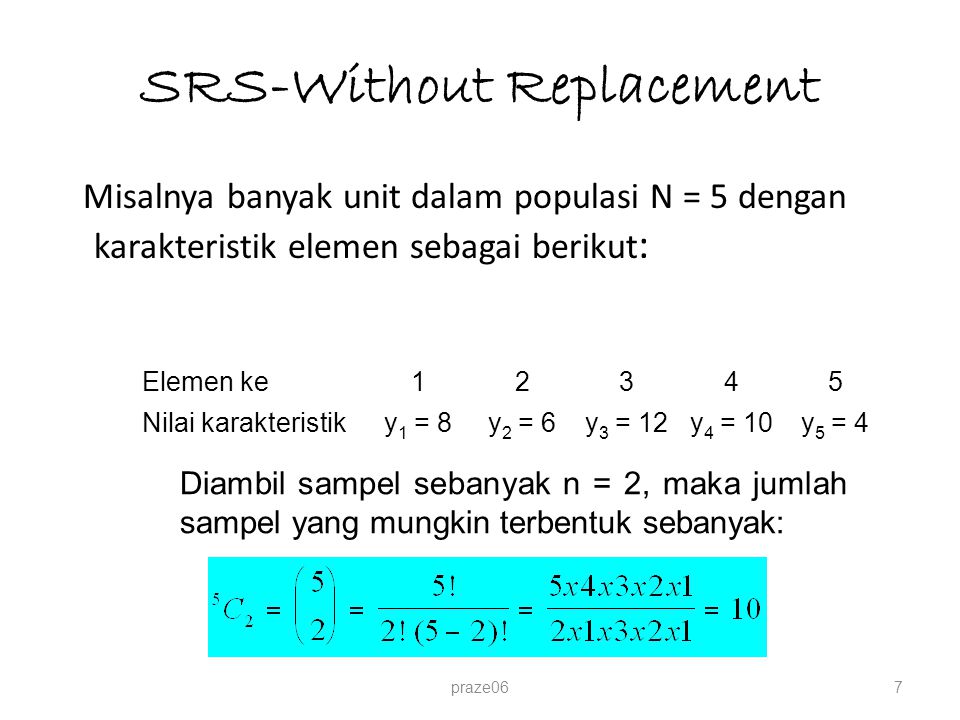 SRS-Without Replacement