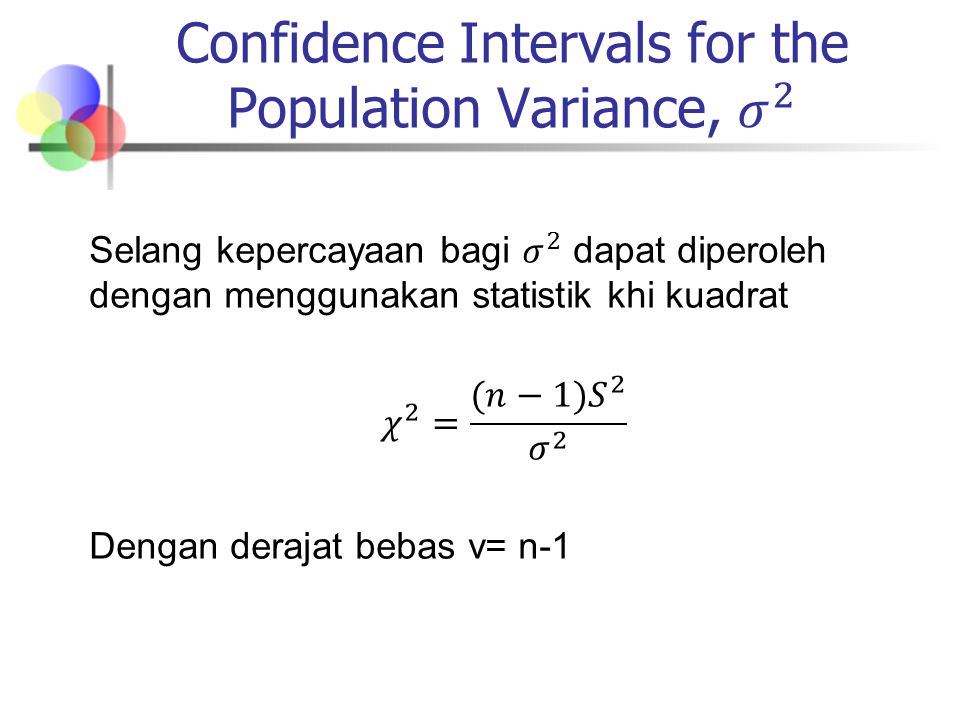 Confidence Intervals for the Population Variance, 𝜎 2