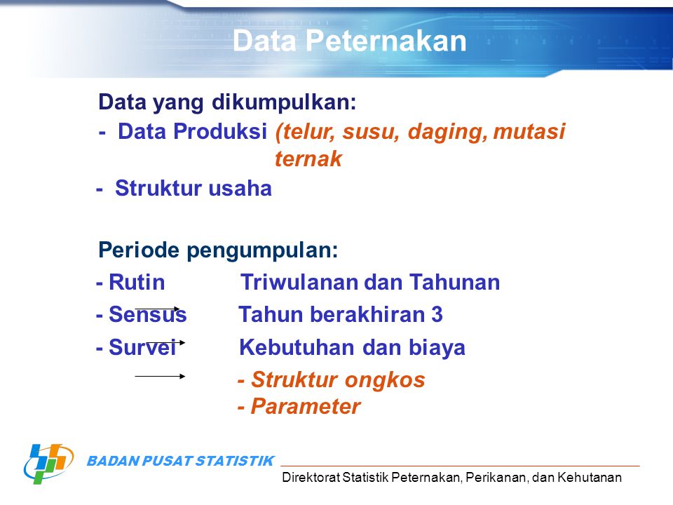 Data Peternakan Data yang dikumpulkan: