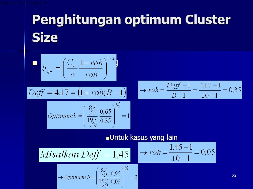 Penghitungan optimum Cluster Size