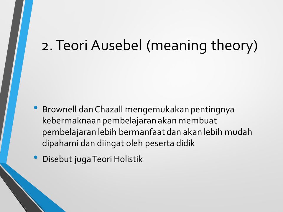 2. Teori Ausebel (meaning theory)