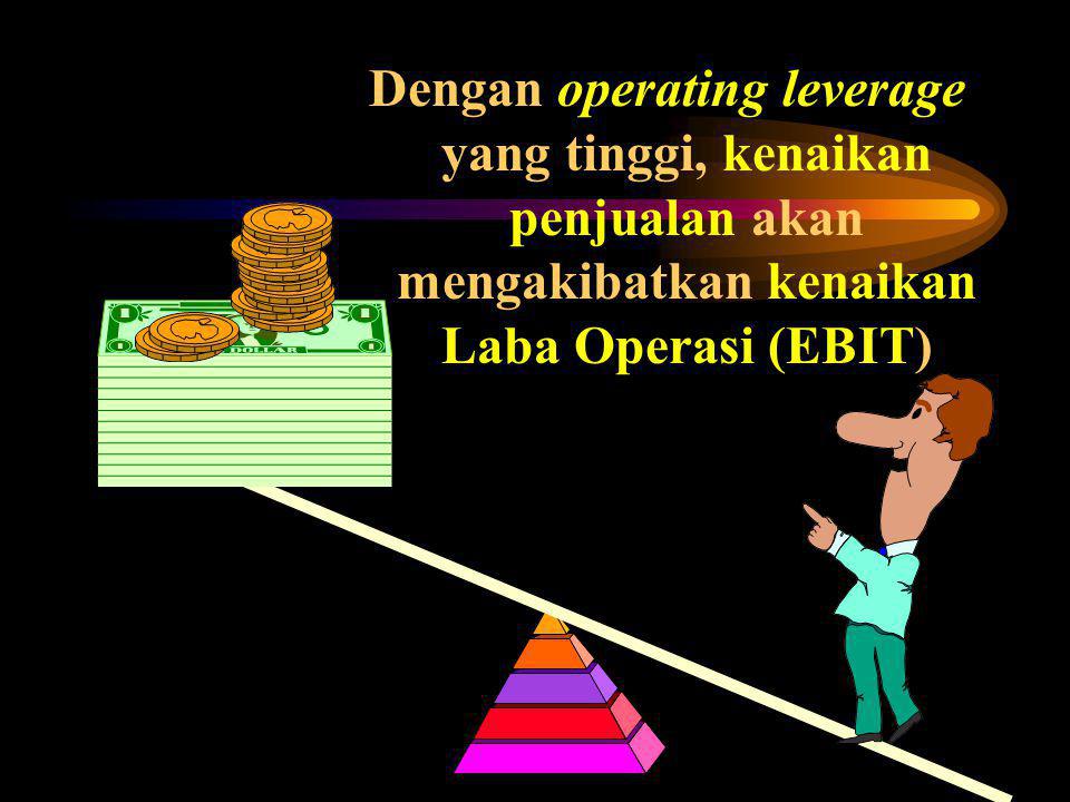 Dengan operating leverage yang tinggi, kenaikan penjualan akan mengakibatkan kenaikan Laba Operasi (EBIT)