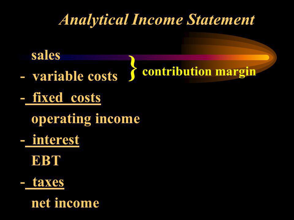 Analytical Income Statement