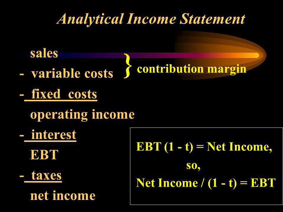 Analytical Income Statement