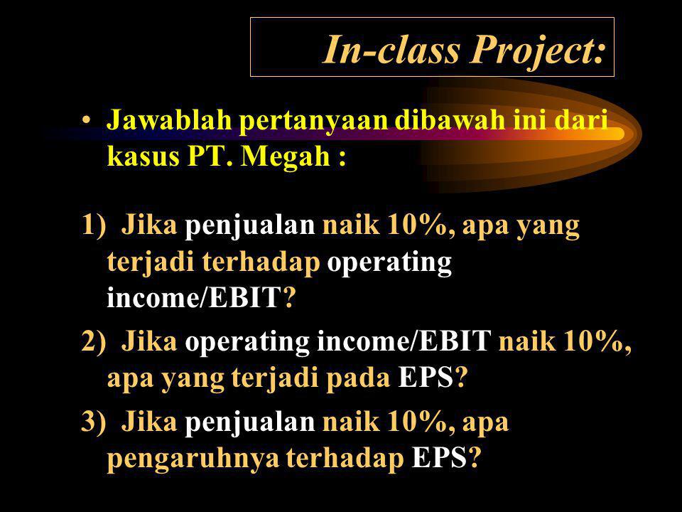 In-class Project: Jawablah pertanyaan dibawah ini dari kasus PT. Megah :