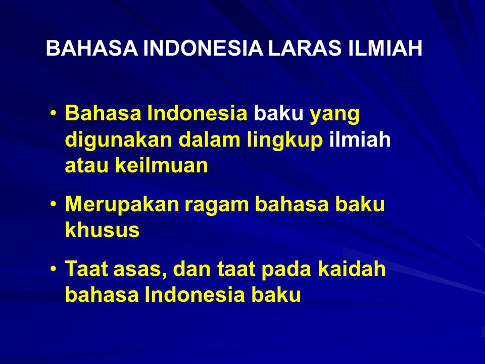 BAHASA INDONESIA LARAS ILMIAH