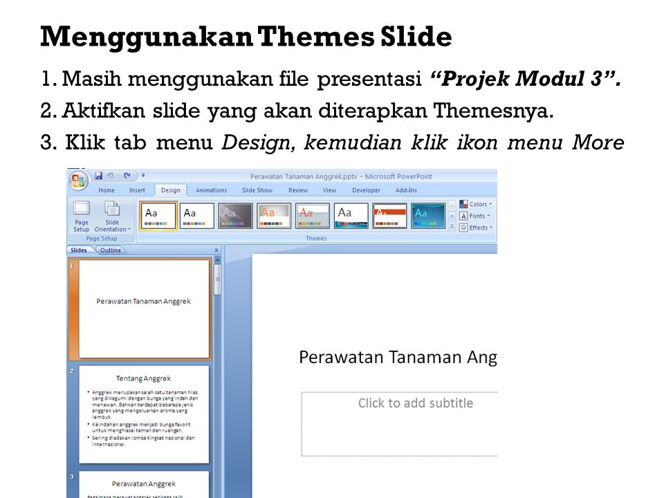 Menggunakan Themes Slide