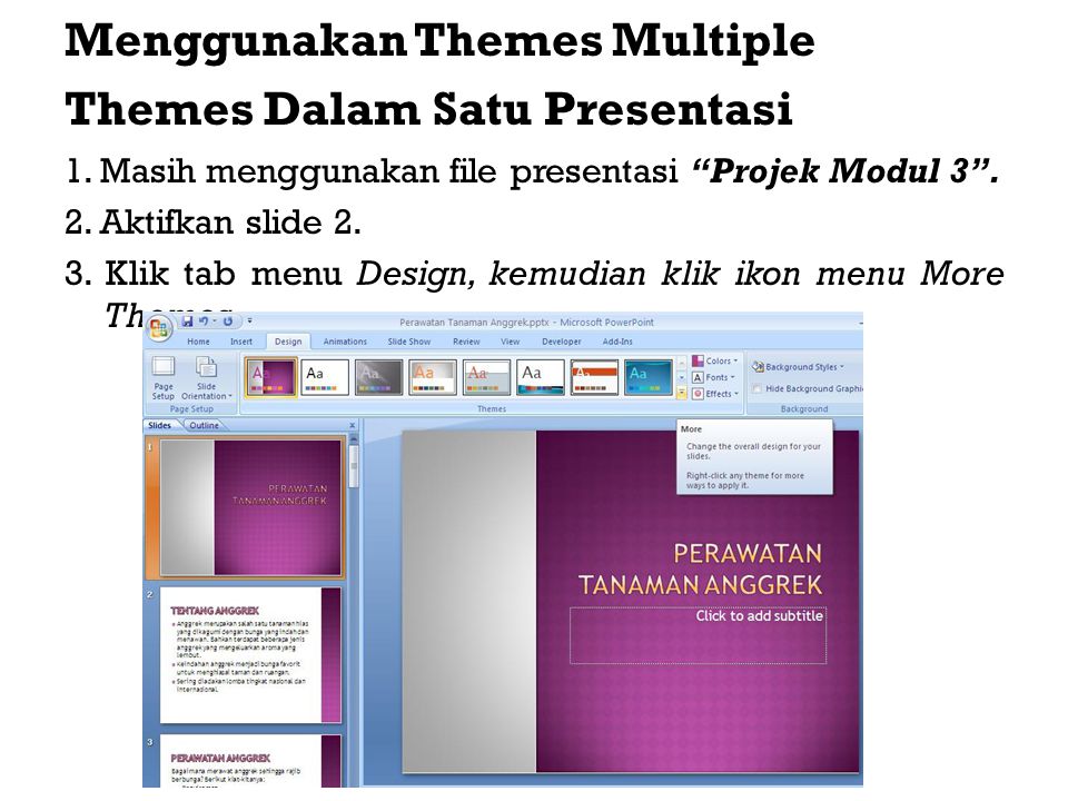 Menggunakan Themes Multiple Themes Dalam Satu Presentasi