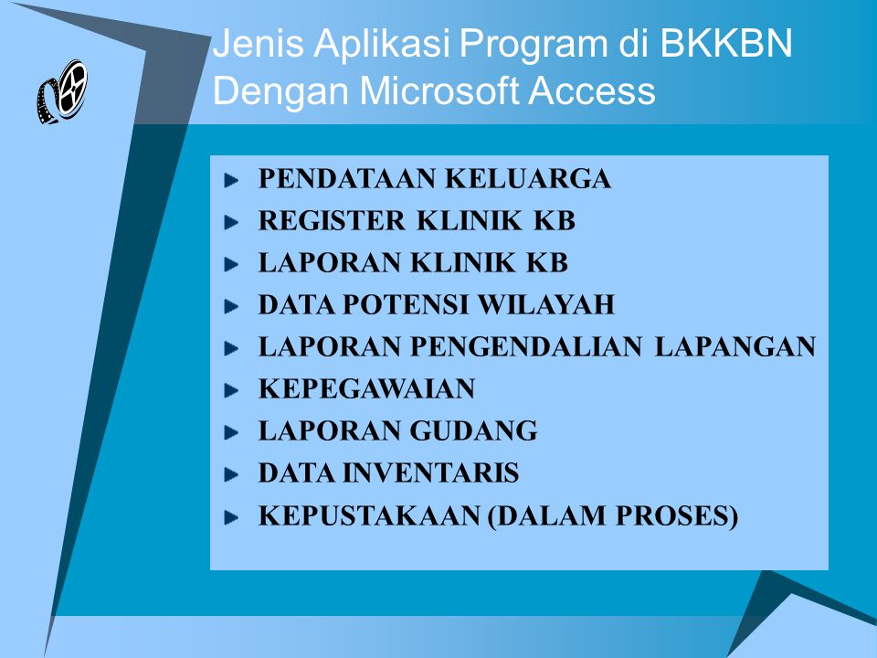Jenis Aplikasi Program di BKKBN Dengan Microsoft Access