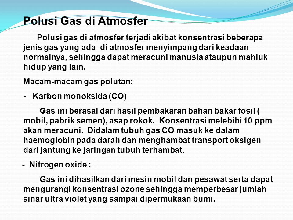 Polusi Gas di Atmosfer