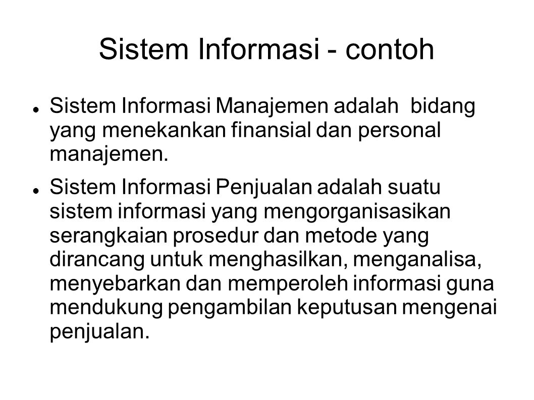Sistem Informasi - contoh