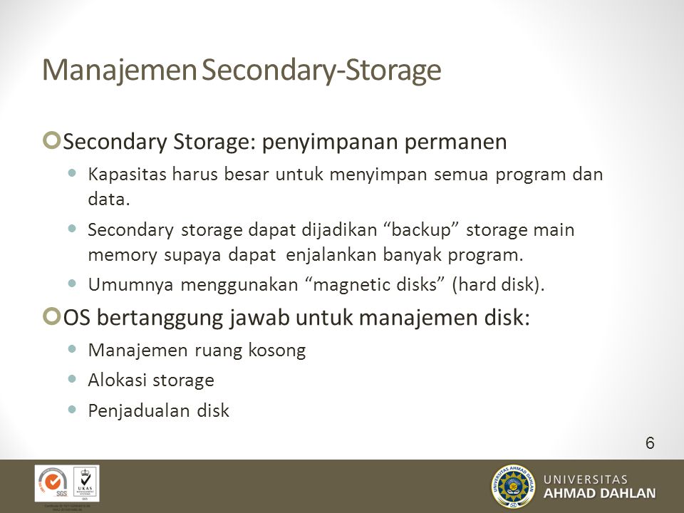 Manajemen Secondary-Storage