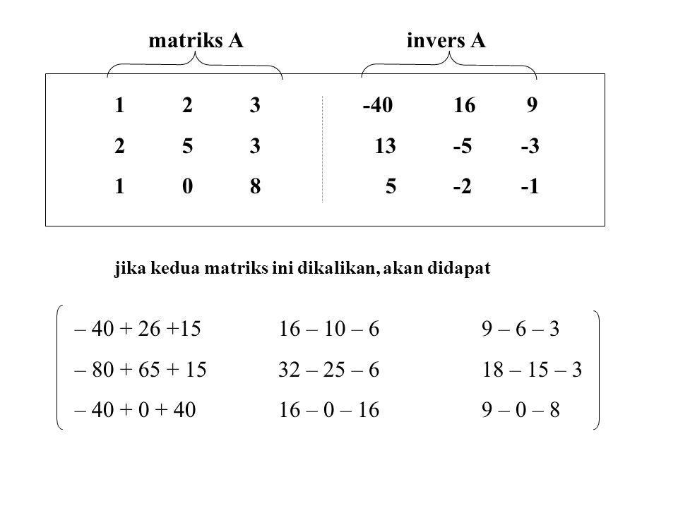 matriks A invers A
