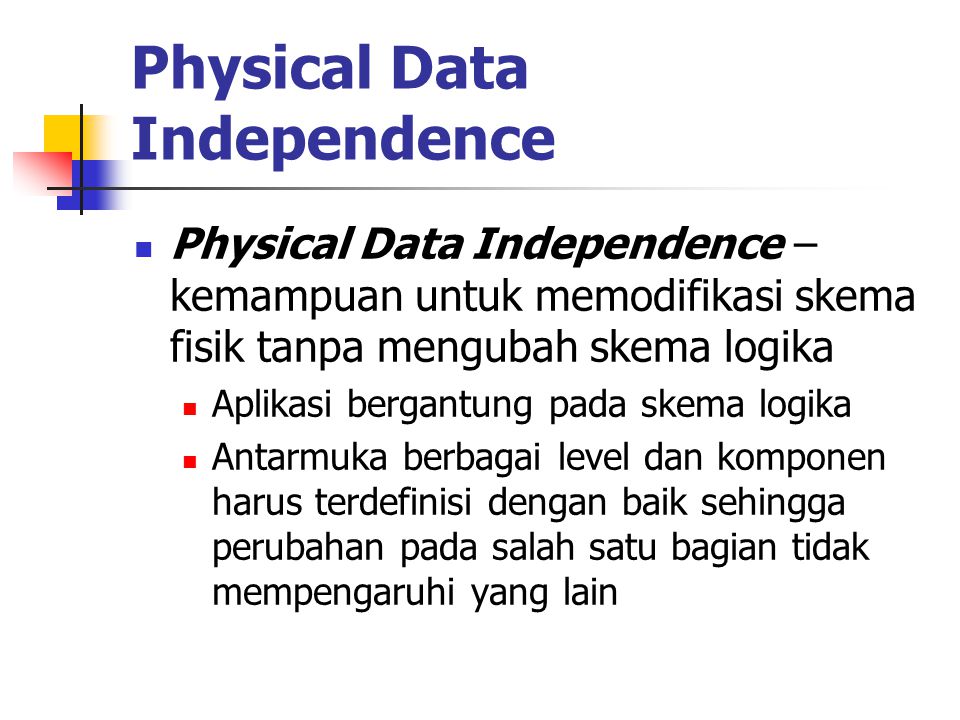 Physical Data Independence