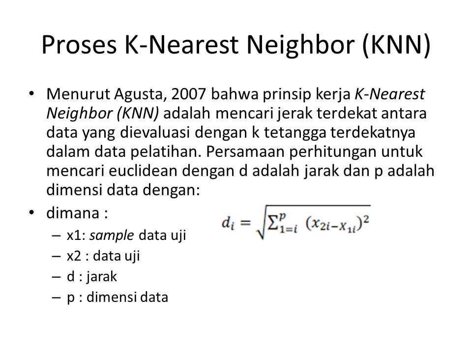 Algoritma K Nearest Neighbor Knn Untuk Klasifikasi Ilmudatapy Images