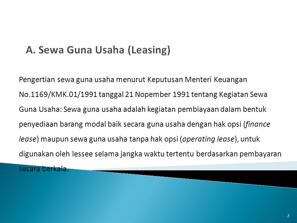 A. Sewa Guna Usaha (Leasing)