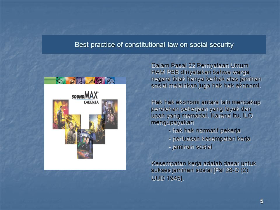 Best practice of constitutional law on social security